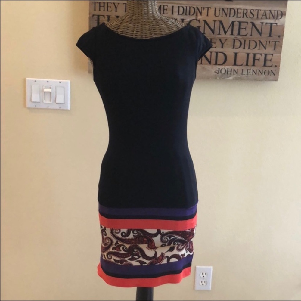 NWT Guess by Marciano Black Dress XS Paisley